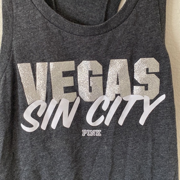 Gray Victorias Secret Pink Las Vegas tank top (NWOT) - Picture 3 of 4